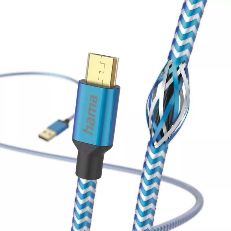 Hama Reflective Cable USB USB 2.0 1,5 m USB A Micro-USB B azul