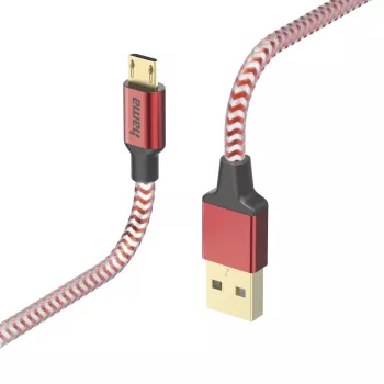 Hama Reflective Cable USB USB 2.0 1,5 m USB A Micro-USB B rojo