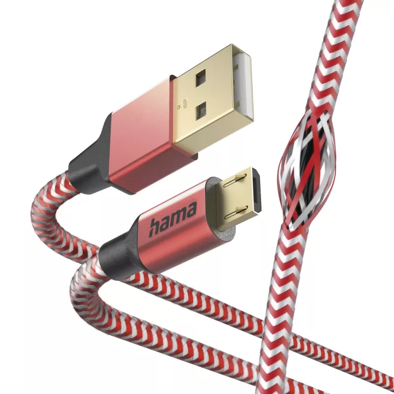 Hama Reflective Cable USB USB 2.0 1,5 m USB A Micro-USB B rojo