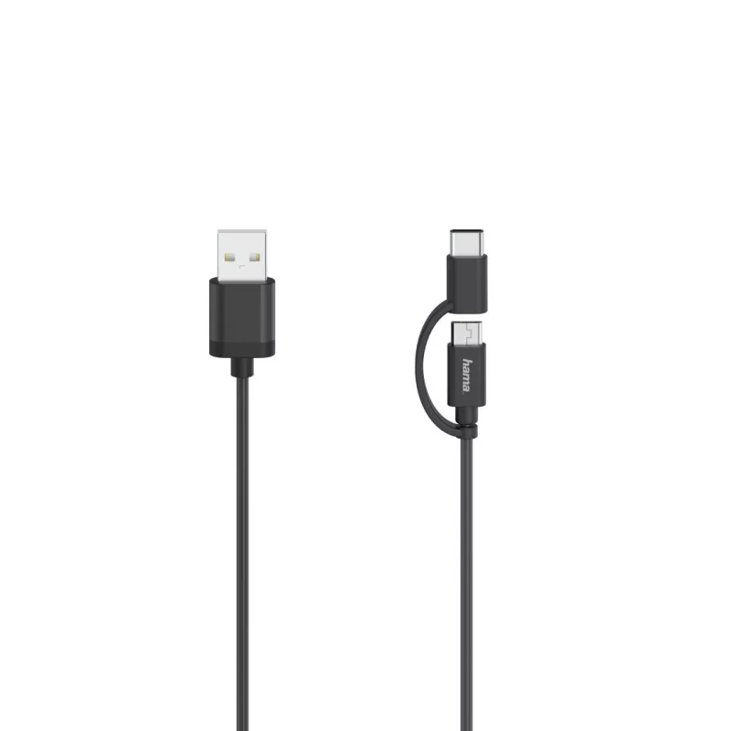 Hama 00200616 Cable USB USB 2.0 0,75 m USB A USB C/Micro-USB A negro