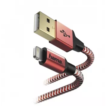 Cable Hama Reflective 1,5 m rojo