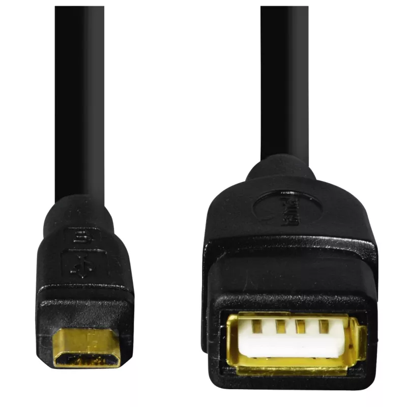 Hama 173892 cable USB USB 2.0 0,15 m Micro-USB B USB A negro