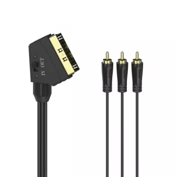 Hama 00205156 cable SCART 1,5 m 3 x RCA negro
