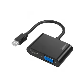 Hama 00200330 adaptador de cable de vídeo Mini DisplayPort HDMI + VGA (D-Sub) negro