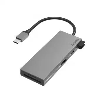 Dock/replicador de puertos para portátil Hama 00200110 USB 3.2 Gen 1 (3.1 Gen 1) Type-C Gris
