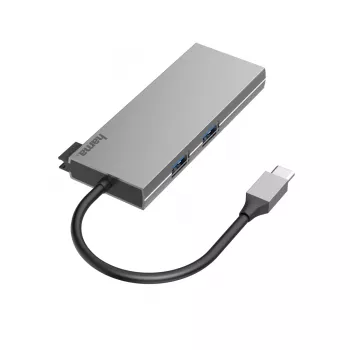Dock/replicador de puertos para portátil Hama 00200110 USB 3.2 Gen 1 (3.1 Gen 1) Type-C Gris