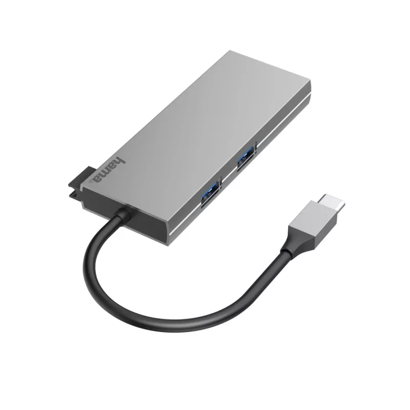 Hama 00200110 adaptador multipuerto USB-C, base de conexión, 6 puertos, USB-C 3.2 Gen 1, HDMI
