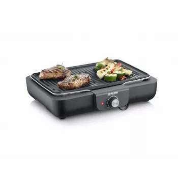 Parrilla eléctrica de sobremesa Severin PG 8556 2300 W negro acero inoxidable
