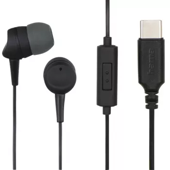 Auriculares Hama 00184192 Con Cable In-Ear Llamadas/Música USB Type-C Negro, Gris oscuro