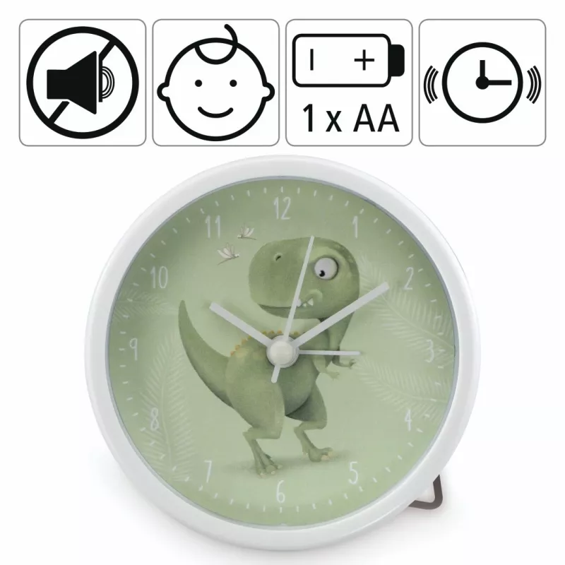 Despertador mecánico Hama Happy Dino Verde, Blanco