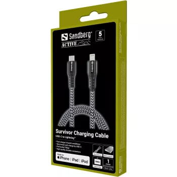 Cable Sandberg Survivor USB-C PD>Lightning 1M 1m 28g