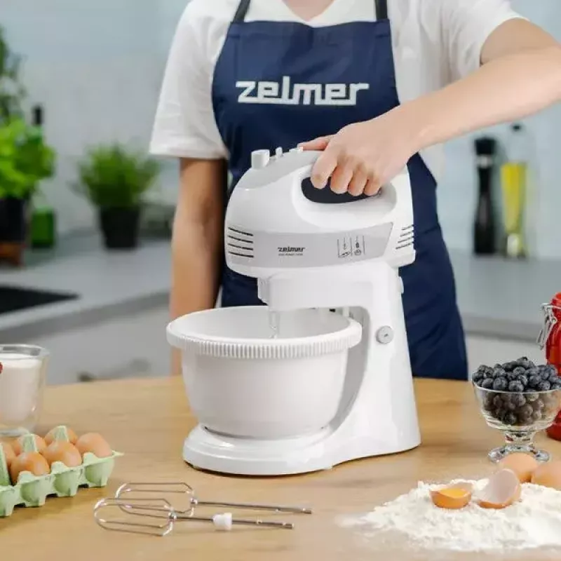 Zelmer ZHM2459S batidora de mano con bol giratorio, 700 W, blanca