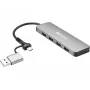 Hub Sandberg USB-C/A a 4xUSB 3.0 aluminio 5000 Mbit/s