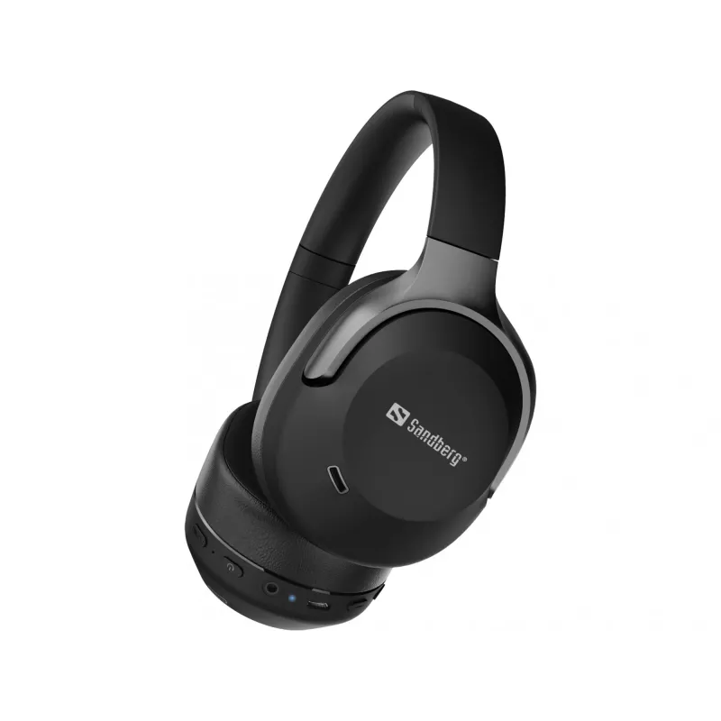 Auriculares inalámbricos Sandberg Wireless Travel Headset ANC+ENC, inalámbricos, llamadas/música, 228 g, auriculares, negro