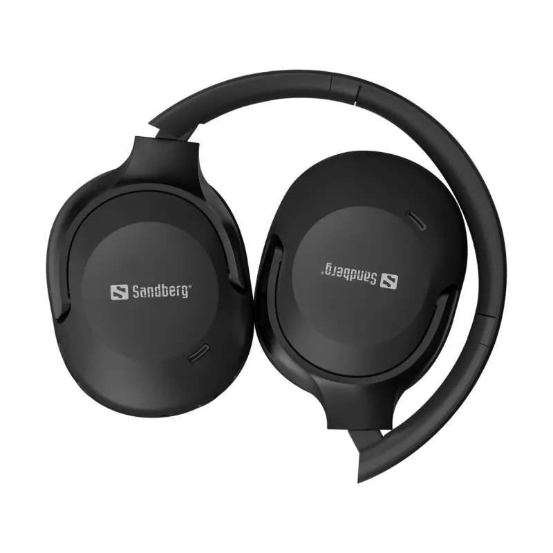 Auriculares inalámbricos Sandberg Wireless Travel Headset ANC+ENC, inalámbricos, llamadas/música, 228 g, auriculares, negro