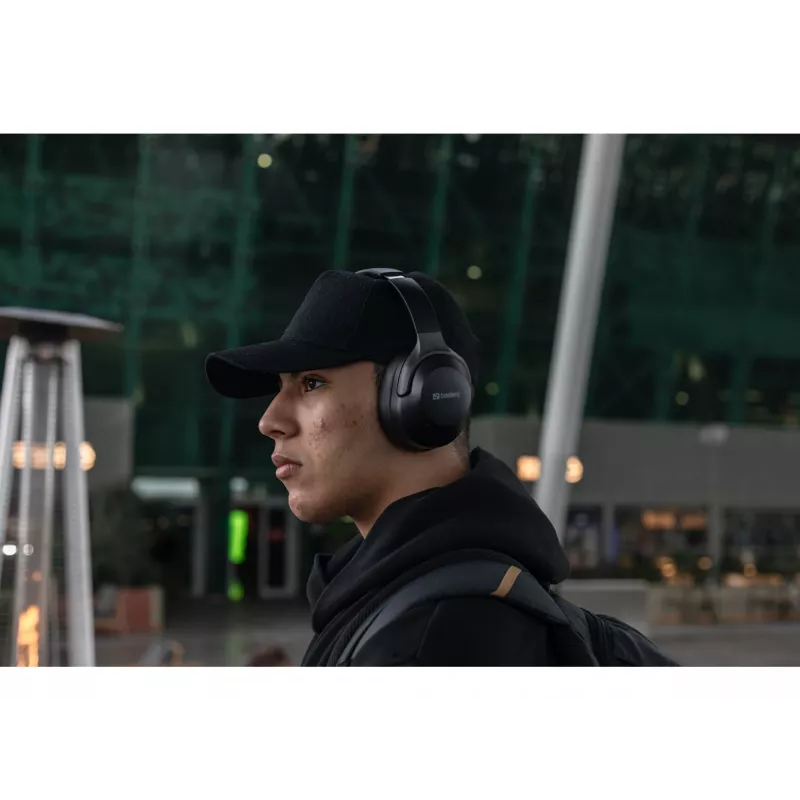 Auriculares inalámbricos Sandberg Wireless Travel Headset ANC+ENC, inalámbricos, llamadas/música, 228 g, auriculares, negro