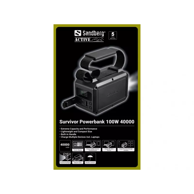 Batería portátil Sandberg Survivor 100W 40000mAh