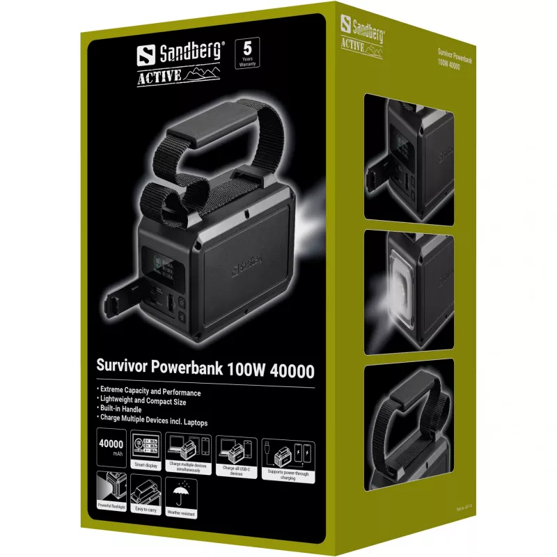 Batería portátil Sandberg Survivor 100W 40000mAh