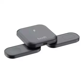 Cargador inalámbrico Budi 3 en 1 15W para teléfono, auriculares y smartwatch