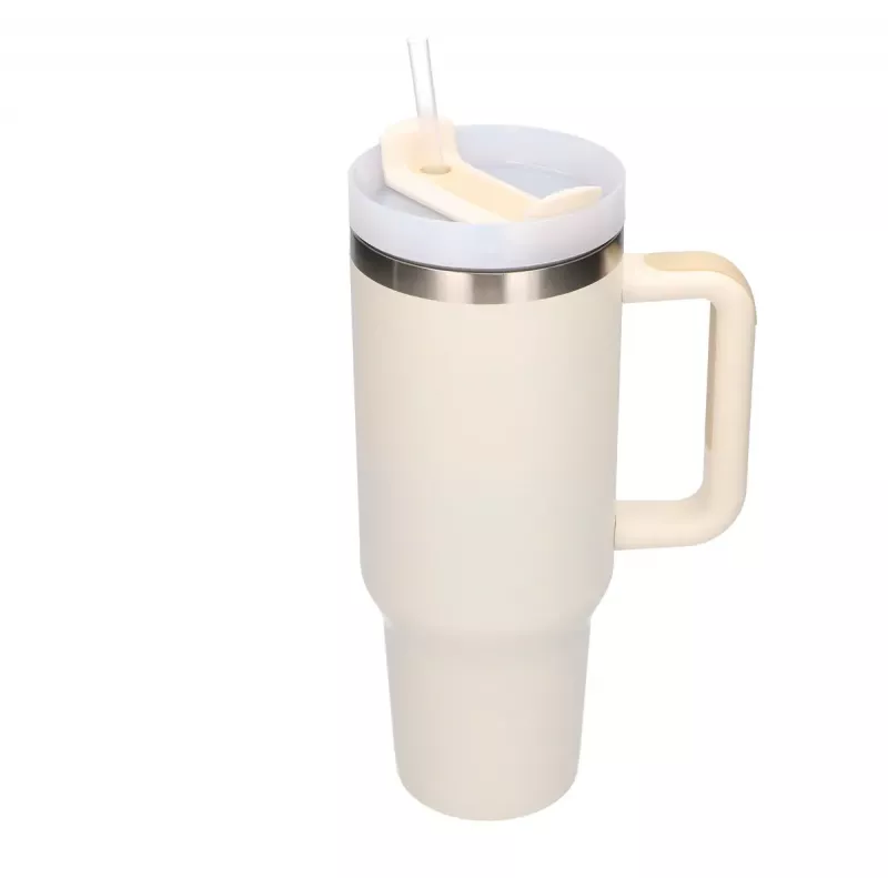 Termo Extralink Black Forest 1200 ml beige – Termo con pajita y asa