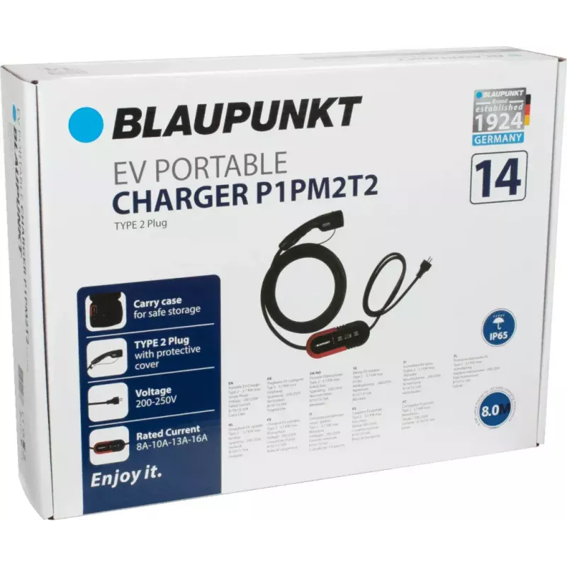 Estación de carga de suelo Blaupunkt P1PM2T2 negra de plástico 3700W cable de 8m