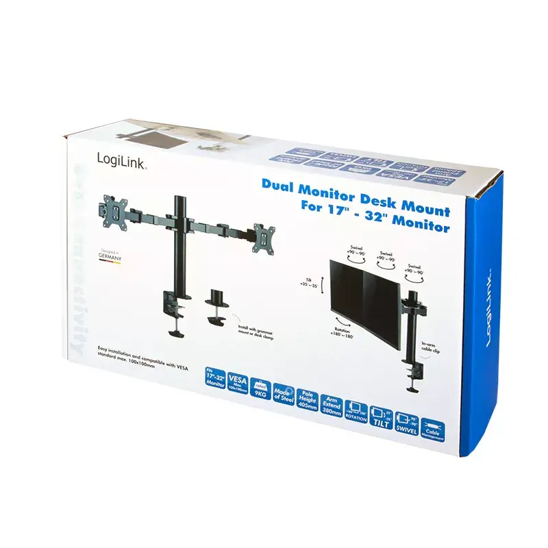 Soporte para monitor LogiLink BP0106 32 pulgadas sobremesa Negro