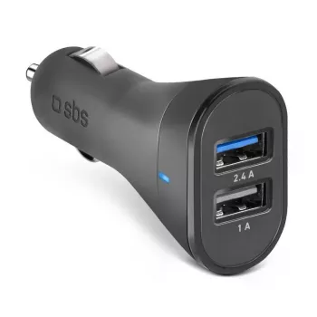 Cargador de coche SBS Mobile TECR2USB24AFAST — cargador USB para coche, alimentación por mechero, universal, negro