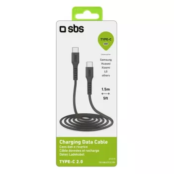 Cable USB-C a USB-C SBS Mobile TECABLETCC20K 1,5 m, USB 2.0, Negro