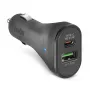 Cargador de coche SBS Mobile TECRPD25W — Mechero, 12–24 V, 1×USB-A, 1×USB-C, carga rápida, Negro