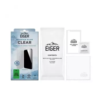 Protector de pantalla EIGER Mountain Glass Clear iPhone 15/15 Pro vidrio templado