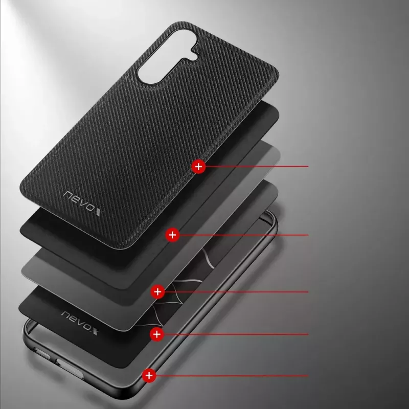 Funda para móvil Nevox StyleShell NYLO Samsung Galaxy S24 Plus Negra 16,8 cm