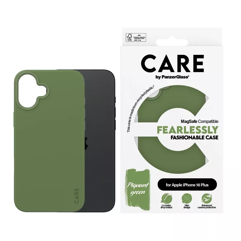 Funda PanzerGlass CARE™ by ® Case Verde con MagSafe iPhone 16 Plus, Funda, Apple, Apple - iPhone 16 Plus, Verde