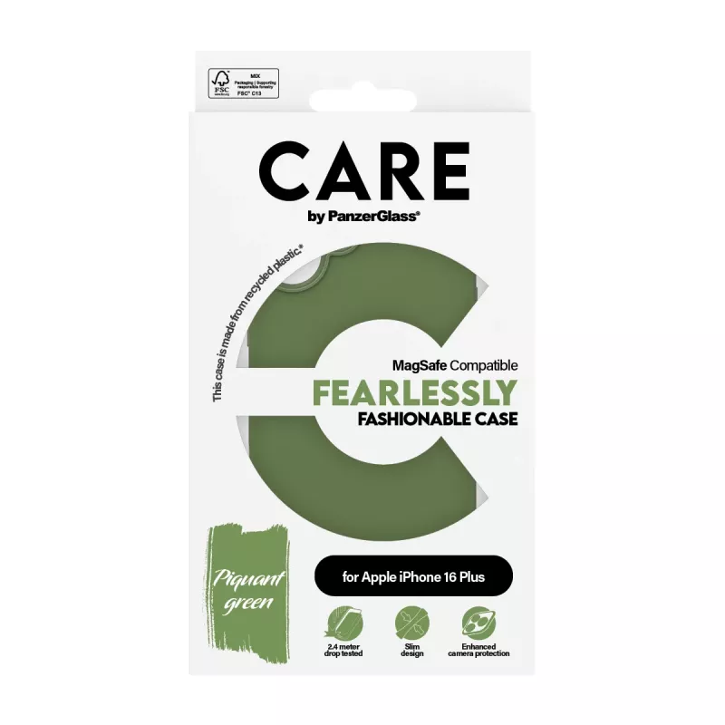 Funda PanzerGlass CARE™ by ® Case Verde con MagSafe iPhone 16 Plus, Funda, Apple, Apple - iPhone 16 Plus, Verde