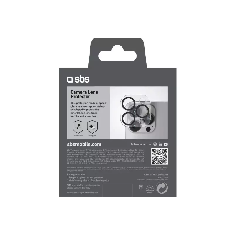 SBS TECAMGLIP16PK protector de lente de cámara para iPhone 16 Pro/Pro Max