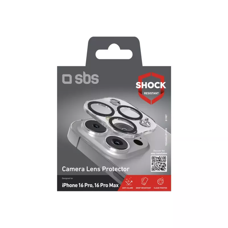 SBS TECAMGLIP16PK protector de lente de cámara para iPhone 16 Pro/Pro Max