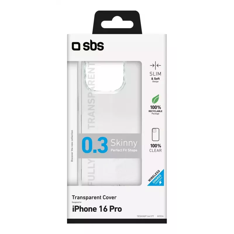 Funda para móvil SBS TESKINIP1661PT para iPhone 16 Pro 16 cm Transparente