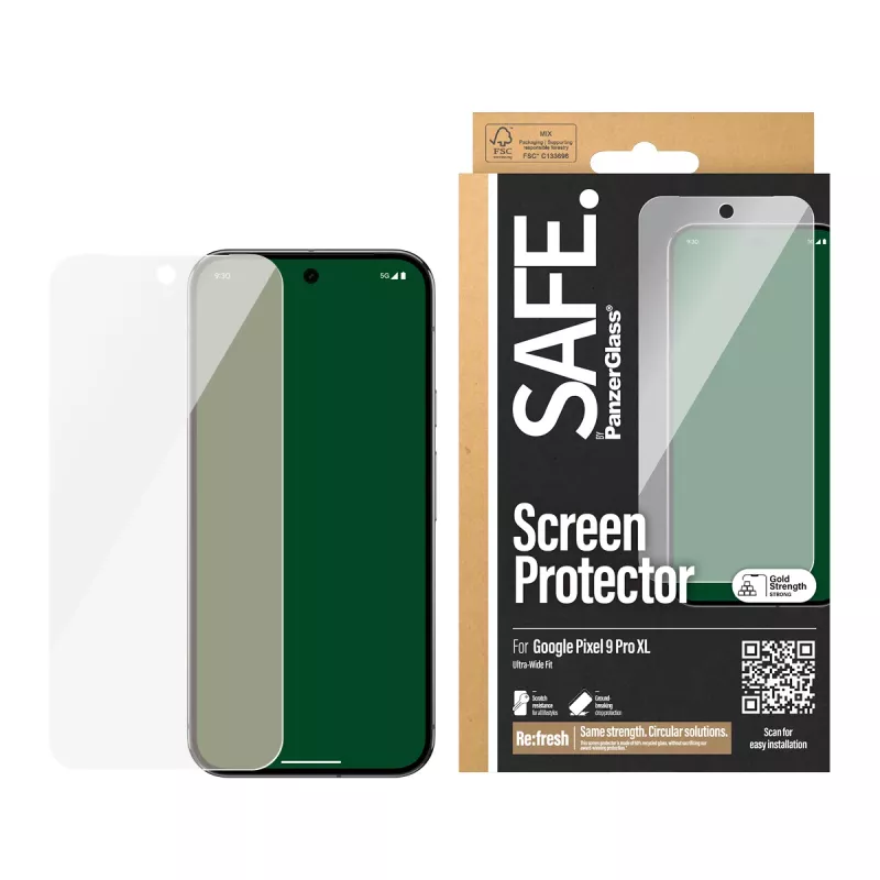 Protector de pantalla PanzerGlass SAFE. by ® Google Pixel 9 Pro XL Ultra-Wide Fit antirrayaduras antigolpes