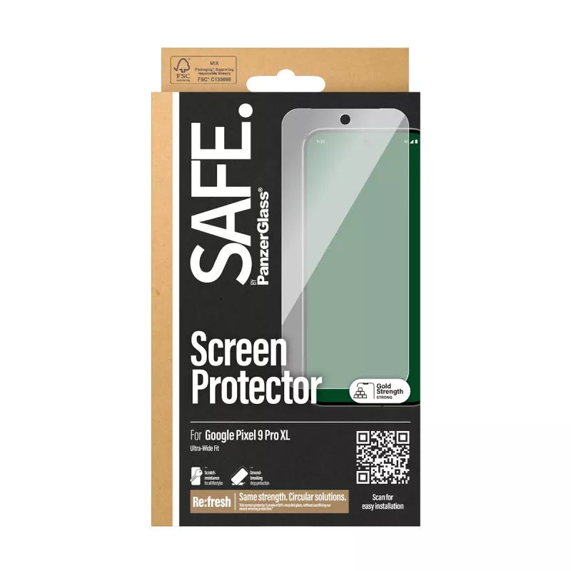 Protector de pantalla PanzerGlass SAFE. by ® Google Pixel 9 Pro XL Ultra-Wide Fit antirrayaduras antigolpes
