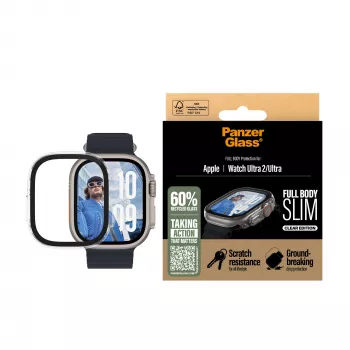 Funda PanzerGlass® Case Full Body fina Transparente Apple Watch Ultra 3 | Ultra 2 | Ultra | 49mm