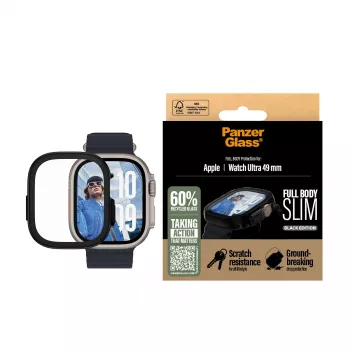 Funda PanzerGlass ® Case Full Body fina Negra Apple Watch Ultra 3 | Ultra 2 | Ultra | 49 mm