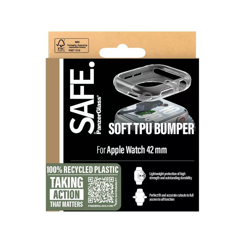 Bumper TPU PanzerGlass SAFE. by ® Transparente Apple Watch Series 11 | 10 | 42mm