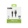 Cable USB SBS Mobile TECABLETYC1KPOS — USB A a USB C, USB 2.0, 1 m, negro
