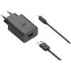 Motorola TurboPower 33W auriculares, headset, teléfono móvil, smartphone Negro carga rápida AC interior
