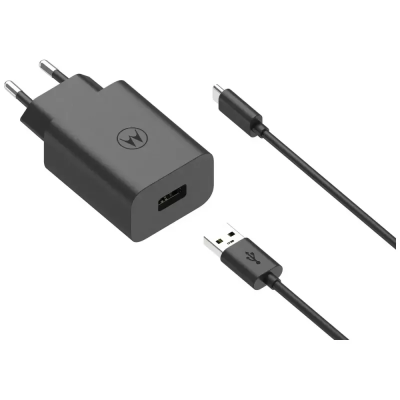 Motorola TurboPower 33W auriculares, headset, teléfono móvil, smartphone Negro carga rápida AC interior