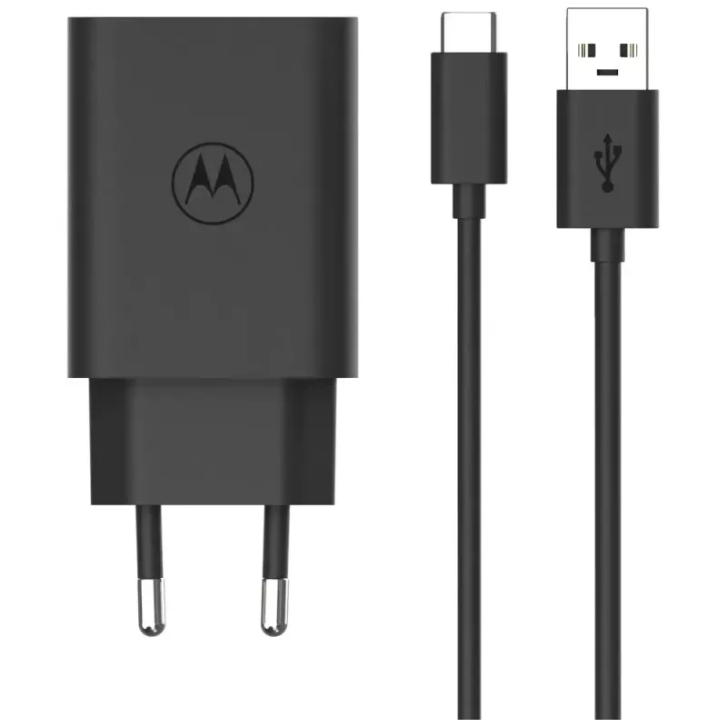Motorola TurboPower 33W auriculares, headset, teléfono móvil, smartphone Negro carga rápida AC interior