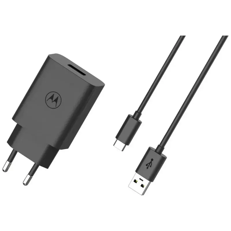 Motorola TurboPower 33W auriculares, headset, teléfono móvil, smartphone Negro carga rápida AC interior