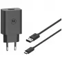 Motorola TurboPower 33W auriculares, headset, teléfono móvil, smartphone Negro carga rápida AC interior