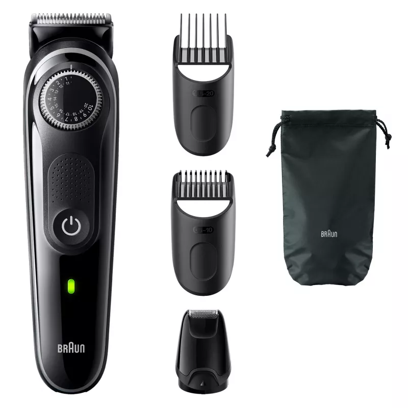 Recortador de barba Braun BeardTrimmer 3 BT3440, lavable, batería, negro