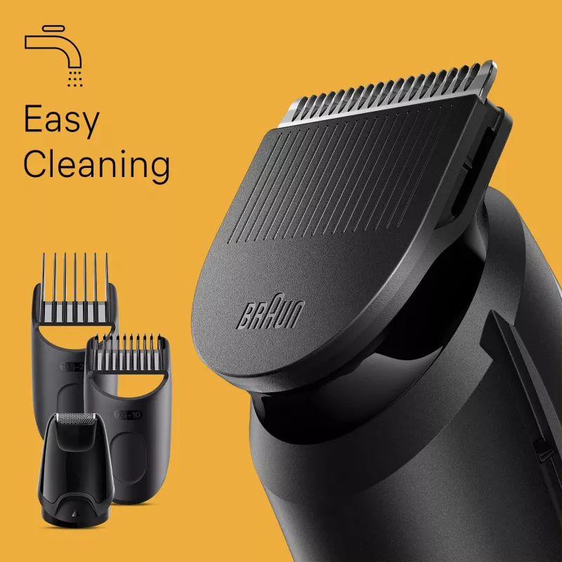 Recortador de barba Braun BeardTrimmer 3 BT3440, lavable, batería, negro