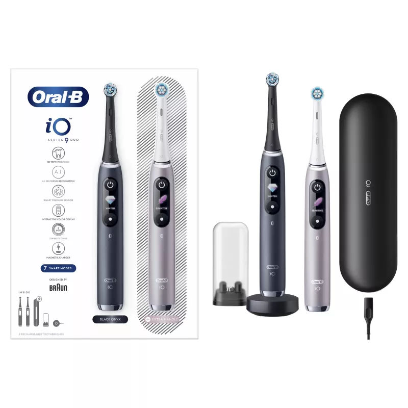 Cepillo de dientes eléctrico rotatorio-oscilante Oral-B iO 80363731 negro plata adultos cuidado de encías sensibilidad blanqueamiento